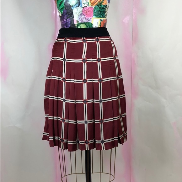 Zara Pleated Geo Graphic A Line Skirt Flapper Pleated - Picture 3 of 7